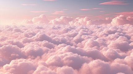 Beautiful pink clouds as seen from stratosphere