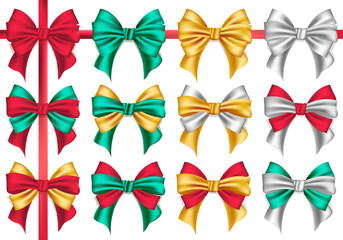 12 silk ribbon bows, decoration, decoration for gift, boxes, present.
