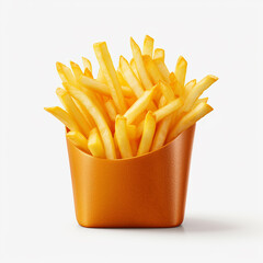 Golden Crunch: French Fries Isolated on Transparent Background