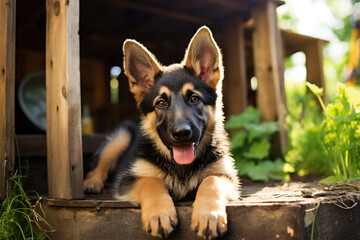 german shepherd dog,ai generated - obrazy, fototapety, plakaty