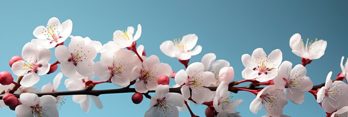 Spring White Apple Blossoms On Pastel , Banner Image For Website, Background, Desktop Wallpaper