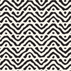 Fototapeta premium Vector seamless hand-painted pattern. Abstract decorative background with brush strokes. Monochrome hand-drawn texture.
