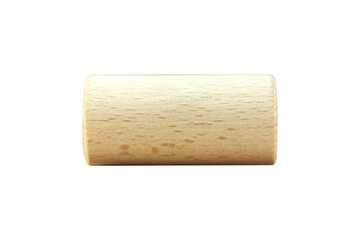Wooden block, copy space for writing letters isolated on white background.