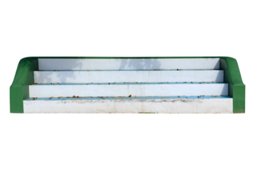 Large white-green cheer stand isolated on white background.