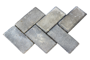 Part of a rectangular cement block isolated on white background.