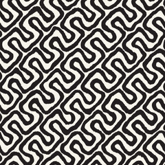 Vector seamless hand-painted pattern. Abstract decorative background with brush strokes. Monochrome hand-drawn texture.