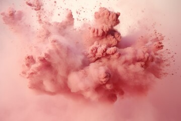  a pink cloud of smoke floating in the air on a pink background with a white spot in the middle of the photo and a black spot in the middle of the photo.