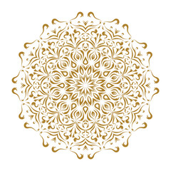 mandala golden ornament clean white background