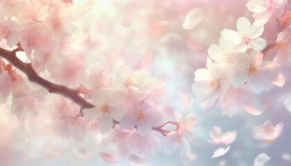 Fototapeta na wymiar 桜の花びらが舞う背景素材