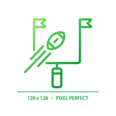 Goal post gradient linear vector icon. American football. Target for scoring points. Outdoor sport. Vertical uprights. Thin line color symbol. Modern style pictogram. Vector isolated outline drawing