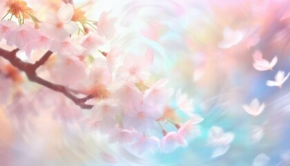 Obraz na płótnie Canvas 桜の花びらが舞う背景素材