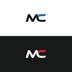 MC logo. M C design. White MC letter. MC, M C letter logo design. Initial letter MC linked circle monogram  logo, MC letter logo vector design.  logo