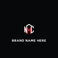 Fototapeta premium NMC logo. N M C design. White NMC letter. NMC, N M C letter logo design. Initial letter NMC linked circle monogram logo, NMC letter logo vector design. logo