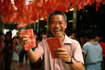 Ang pow or red envelope during Chinese New Year.