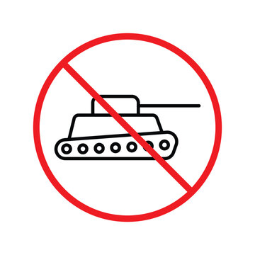 recommend clip art: Forbidden Prohibited Warning, caution, attention, restriction label danger. No Tank vector icon. Do not use Military tank sign design. Tank symbol flat pictogram