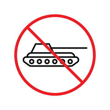 recommend clip art: Forbidden Prohibited Warning, caution, attention, restriction label danger. No Tank vector icon. Do not use Military tank sign design. Tank symbol flat pictogram