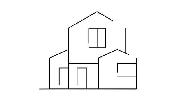 House modern Scandinavian line drawing