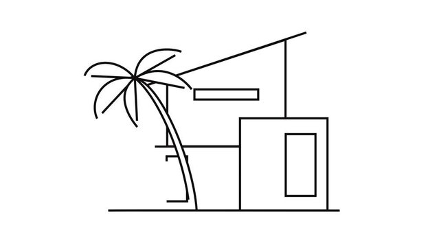 House modern Scandinavian line drawing