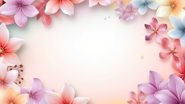 Bright wildflowers, a floral bouquet on the edge of the frame. A greeting card.