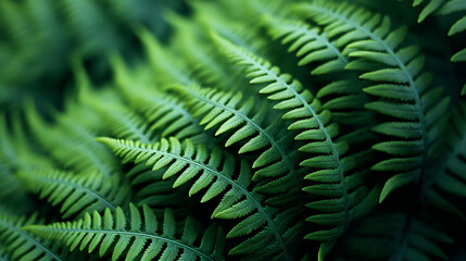 Macro photograph showcasing the abstract and majestic qualities of fern fronds, creating a visually captivating botanical scene.