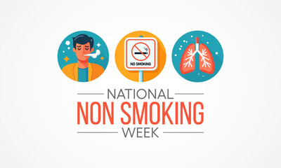 Non Smoking week is observed every year during third week of January, Vector illustration.