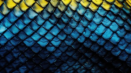 blue and yellow snake skin texture - background/backdrop
