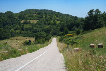 Mountain landscape along the old road to Macerone, Molise, Italy