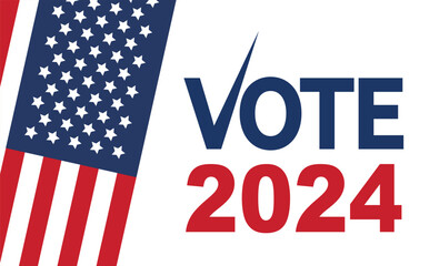 Presidential Elections Banner with American colors design and typography. Vote day, November 5. Election USA 2024