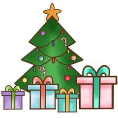 christmas tree with gifts