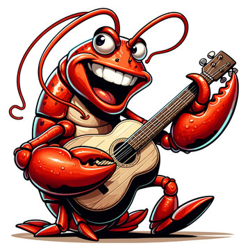 lobster playing guitar