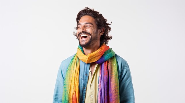 portrait of a laughing indian man