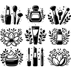 set of icon logo template beauty tools