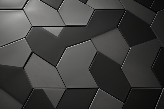  a black and white photo of a pattern of hexagonal shapes that appear to be made up of cubes or hexagonals or hexagonals.
