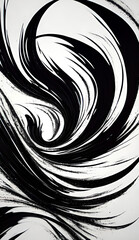 L&iacute;neas negras onduladas blanco y negro oscuridad pinceladas pinceles espiral v&oacute;rtice art&iacute;sticos t&eacute;cnica con texturas trazos trazados