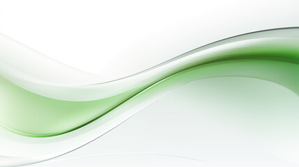 Abstract Green and White Waves on Modern Fluid Design