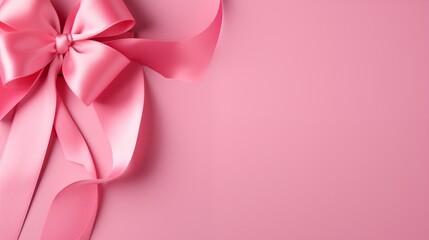 Pink Bow on a Delicate Pink Background