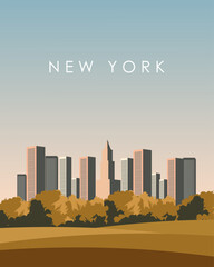 New York, Central Park, poster design, vertical banner