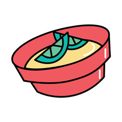 Soup of food colorful set. An elegant portrayal of dinner awaits in this illustration, where design elements blend seamlessly to showcase the creamy goodness of cheese soup. Vector illustration.