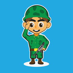 a soldier stand alone with his gun