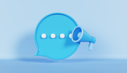 Obraz premium Message Bubble Popup Chat illustration on blue background