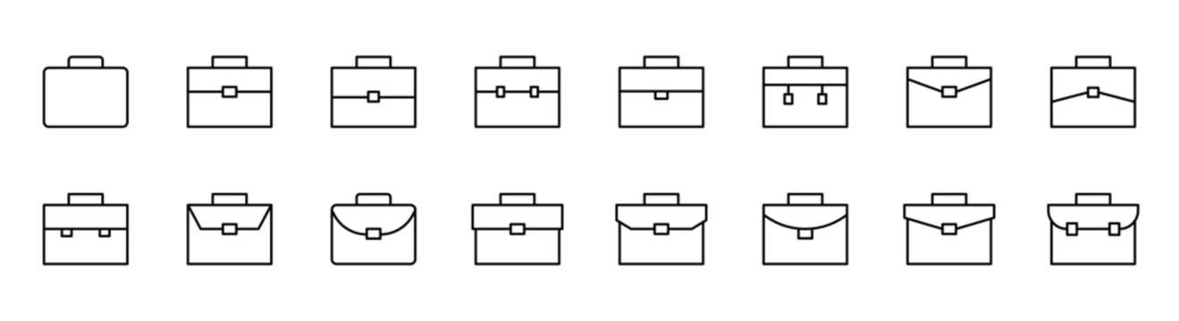 Briefcase line icon. Case icon set. Bag line icon. Suitcase symbol. Briefcase symbol