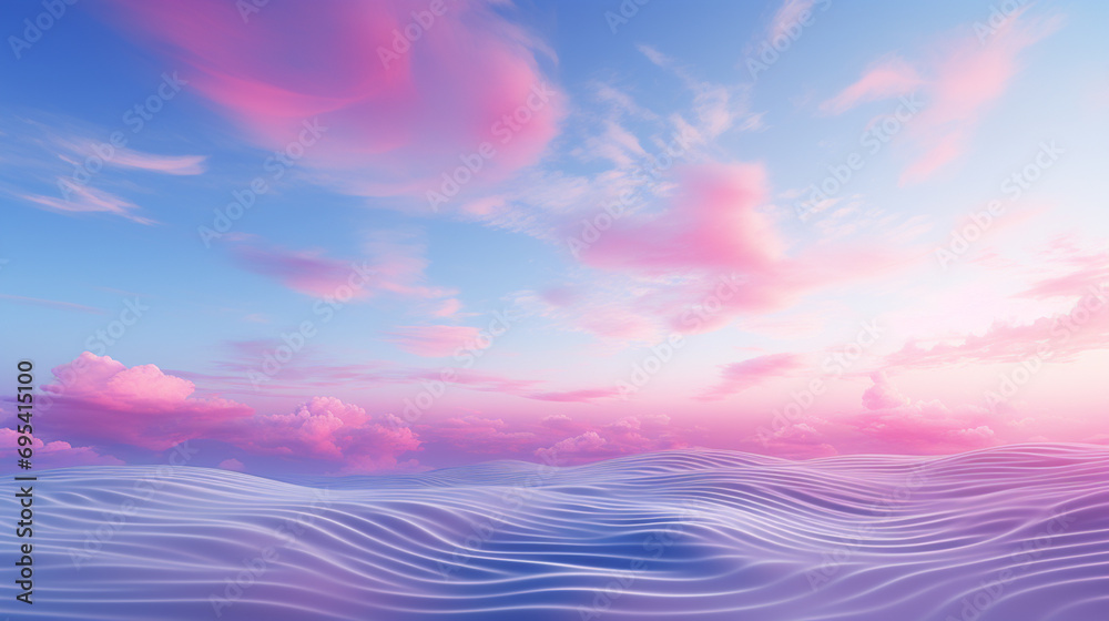 Poster Simplistic fingerprint pattern on a background of soft, pastel clouds.