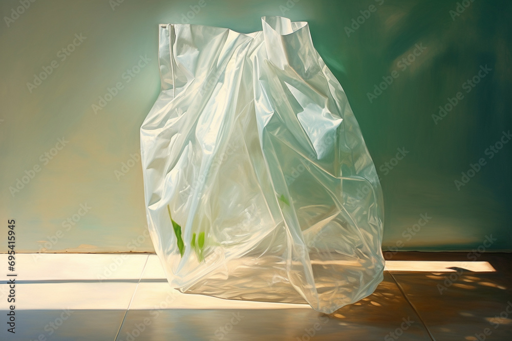 Aufkleber The play of light and shadow on a plastic bag, creating an intriguing abstract composition.