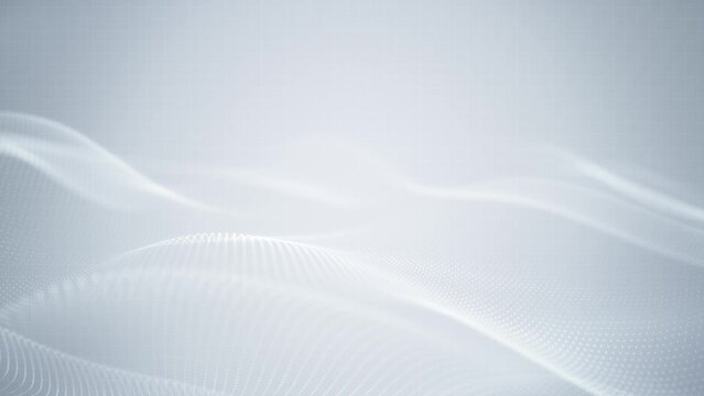 White grey background for business corporate presentation design minimal footage. Abstract blurred wave luxury particle light smooth motion digital technology video.