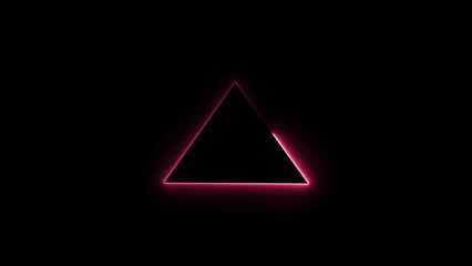 Abstract glowing neon triangle border frame illustration background 