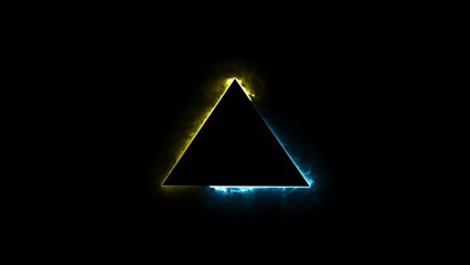 Abstract glowing neon triangle border frame illustration background 