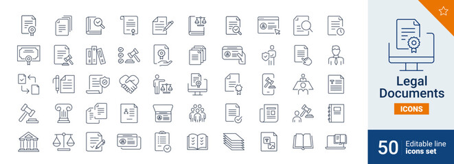 Legal icons Pixel perfect. Files, law, form, ....