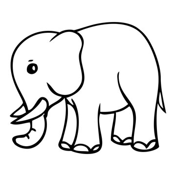 elephant line vector illustration
