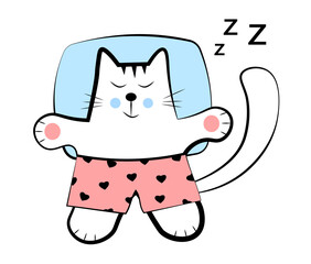 Cat in pink shorts sleeping