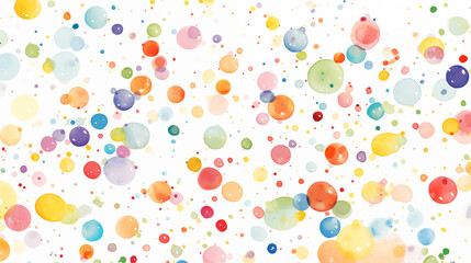 Colorful Watercolor Dots Pattern on White Background